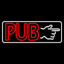 Pub Glowing With White Border Handmade Art Neon Sign