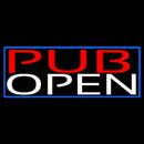 Pub Open With Blue Border Handmade Art Neon Sign