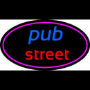 Pub Street Oval With Pink Border Handmade Art Neon Sign