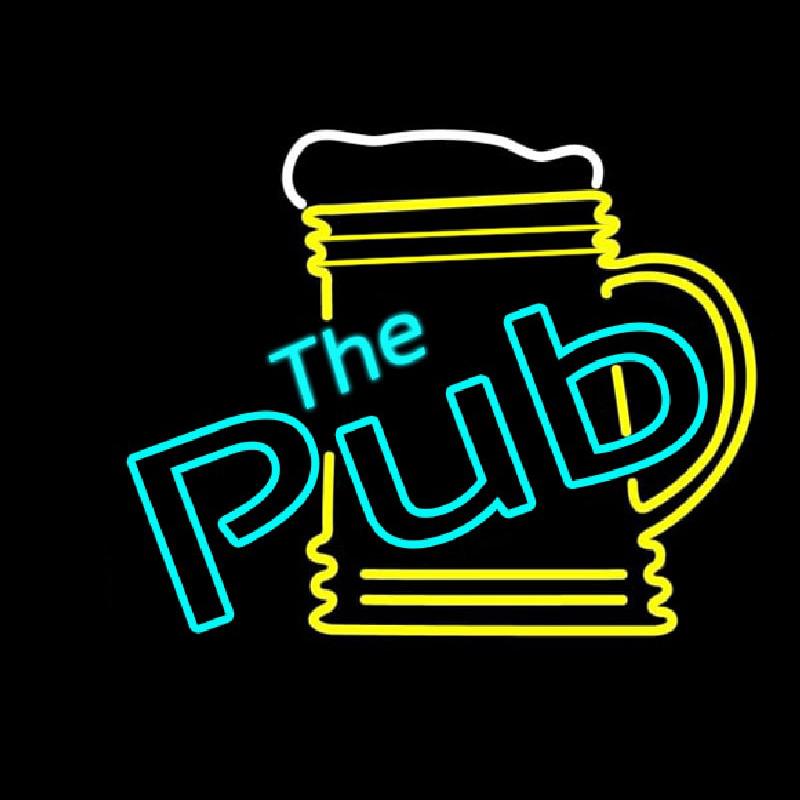 Pub With Beer Mug Handmade Art Neon Sign