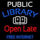 Public Library Open Late Free Internet Handmade Art Neon Sign