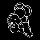 Puppies With Ballon Handmade Art Neon Sign
