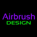 Purple Airbrush Green Design Handmade Art Neon Sign