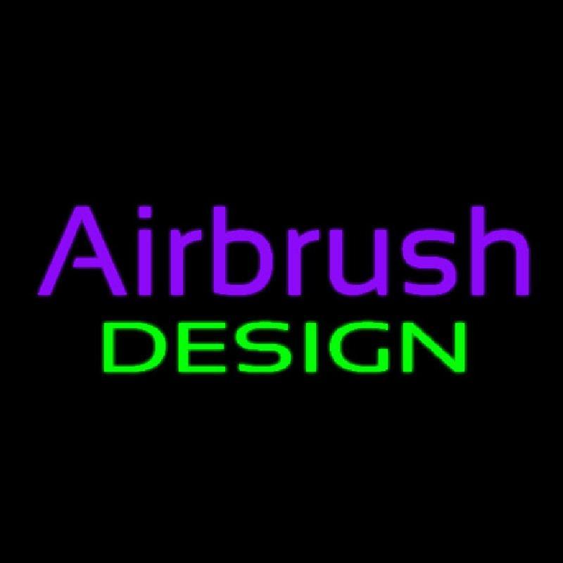 Purple Airbrush Green Design Handmade Art Neon Sign