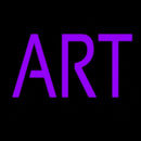 Purple Art In Cursive Handmade Art Neon Sign