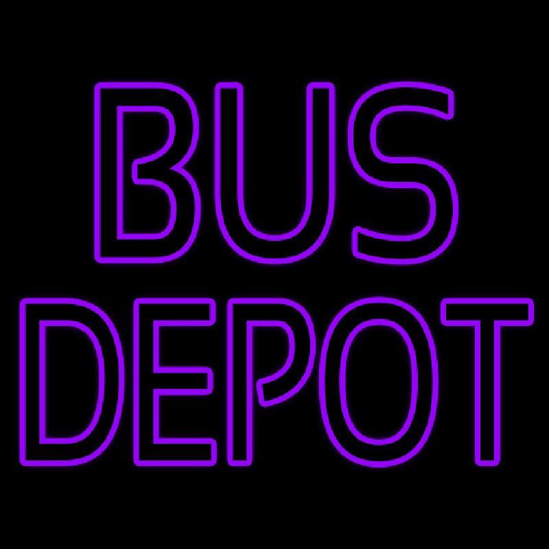 Purple Bus Depot Handmade Art Neon Sign