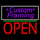 Purple Custom Framing With Open 1 Handmade Art Neon Sign