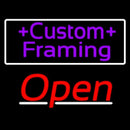Purple Custom Framing With Open 3 Handmade Art Neon Sign