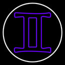Purple Gemini White Border Handmade Art Neon Sign