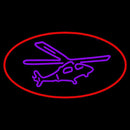Purple Helicopter Handmade Art Neon Sign