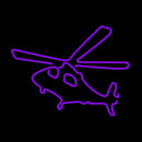 Purple Helicopter Handmade Art Neon Sign