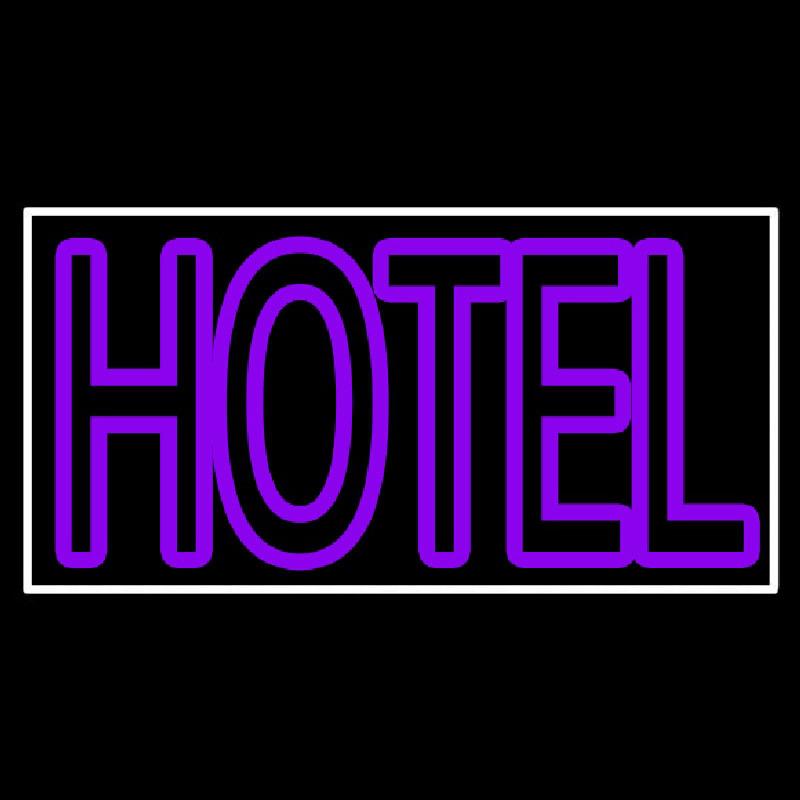 Purple Hotel 1 With White Border Handmade Art Neon Sign