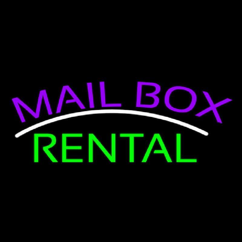 Purple Mailbox Green Rental Block 2 Handmade Art Neon Sign