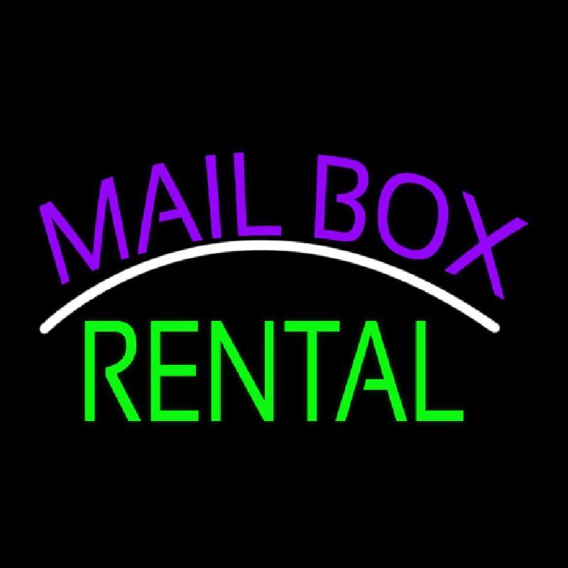 Purple Mailbox Green Rental Block Handmade Art Neon Sign