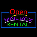 Purple Mailbox Green Rental Open With Border Handmade Art Neon Sign