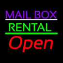 Purple Mailbox Green Rental With Open Handmade Art Neon Sign