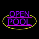 Purple Open Pool Oval With Yellow Border Handmade Art Neon Sign