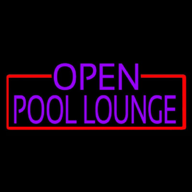 Purple Pool Lounge With Red Border Handmade Art Neon Sign