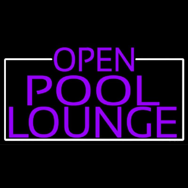 Purple Pool Lounge With White Border Handmade Art Neon Sign