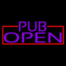 Purple Pub Open With Red Border Handmade Art Neon Sign