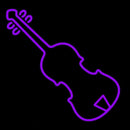 Purple Violin Handmade Art Neon Sign