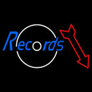 Records In Cursive With Arrow Handmade Art Neon Sign