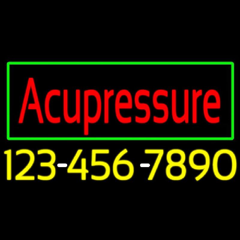 Red Acupressure With Phone Number Handmade Art Neon Sign