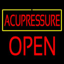 Red Acupressure Yellow Border Block Open Handmade Art Neon Sign