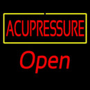 Red Acupressure Yellow Border Open Handmade Art Neon Sign