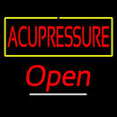 Red Acupressure Yellow Border White Line Open Handmade Art Neon Sign
