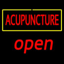 Red Acupuncture Yellow Border Open Handmade Art Neon Sign