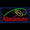 Red Alteration Logo Blue Border Handmade Art Neon Sign