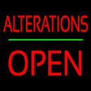 Red Alterations Block Open Handmade Art Neon Sign
