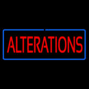 Red Alterations Blue Border Handmade Art Neon Sign