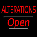 Red Alterations White Line Open Handmade Art Neon Sign
