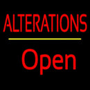 Red Alterations Yellow Line Open Handmade Art Neon Sign