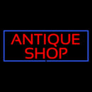 Red Antique Shop Blue Border Handmade Art Neon Sign
