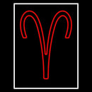 Red Aries White Border Handmade Art Neon Sign