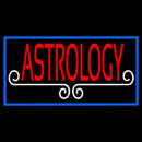 Red Astrology White Line Blue Border Handmade Art Neon Sign