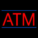 Red Atm Blue Lines Handmade Art Neon Sign