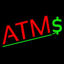 Red Atm Dollar Logo Handmade Art Neon Sign