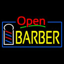 Red Barber Blue Lines Handmade Art Neon Sign