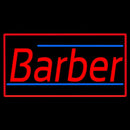 Red Barber Blue Lines With Red Border Handmade Art Neon Sign