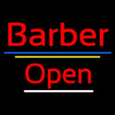 Red Barber Open Blue Yellow Lines Handmade Art Neon Sign