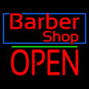 Red Barber Shop Blue Border Handmade Art Neon Sign