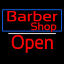 Red Barber Shop Open With Blue Border Handmade Art Neon Sign