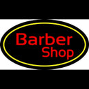 Red Barber Shop Oval Yellow Border Handmade Art Neon Sign