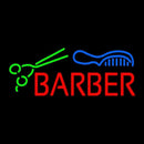 Red Barber With Comb And Scissor Handmade Art Neon Sign