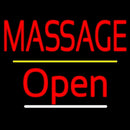 Red Block Massage Open Yellow Line Handmade Art Neon Sign