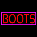 Red Boots Pink Border Handmade Art Neon Sign